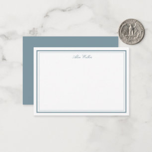 Carte de correspondance élégante bleu pastel aéré