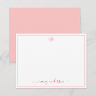 Carte De Correspondance Élégante calligraphie de script Pink Daisy