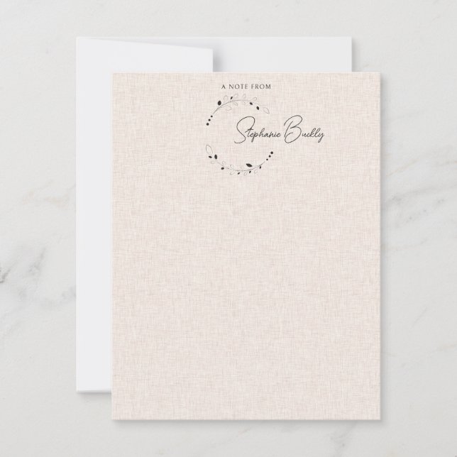 Carte De Correspondance Élégante couronne personnalisée Une note de (Devant)