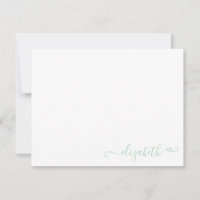 Élégante et moderne Mint vert Coeur Script