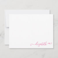 Élégante femme moderne Magenta Pink Heart Script