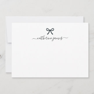 Carte De Correspondance Élégante fille Monogramme Nom Script Cute Ribbon B