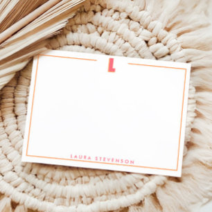 Carte De Correspondance Élégante lettre 3D monogramme personnalisée initia