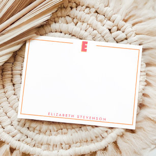 Carte De Correspondance Élégante lettre initiale E 3D personnalisée avec m