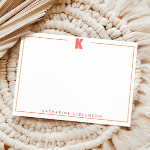 Carte De Correspondance Élégante lettre initiale K monogrammée 3D personna