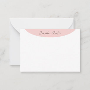 Carte De Correspondance Élégante tendance Calligraphie moderne Blush Rose 