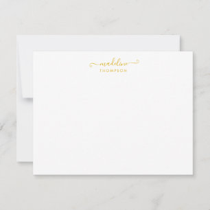 Carte De Correspondance Élégante Typographie Jaune de moutarde Script Girl