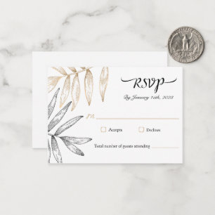 Carte De Correspondance Elégante verdure botanique Mariage tropical RSVP