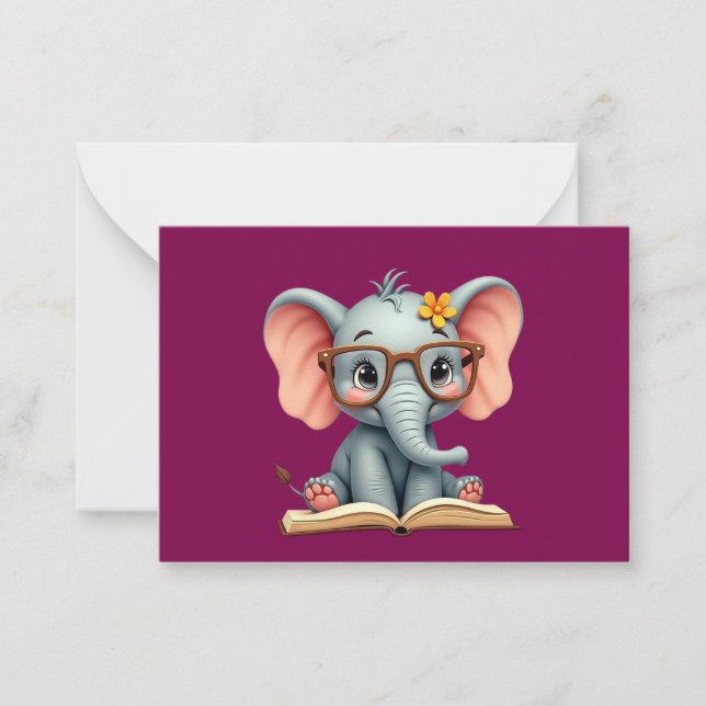 Carte De Correspondance Eléphant bébé sage (Devant)