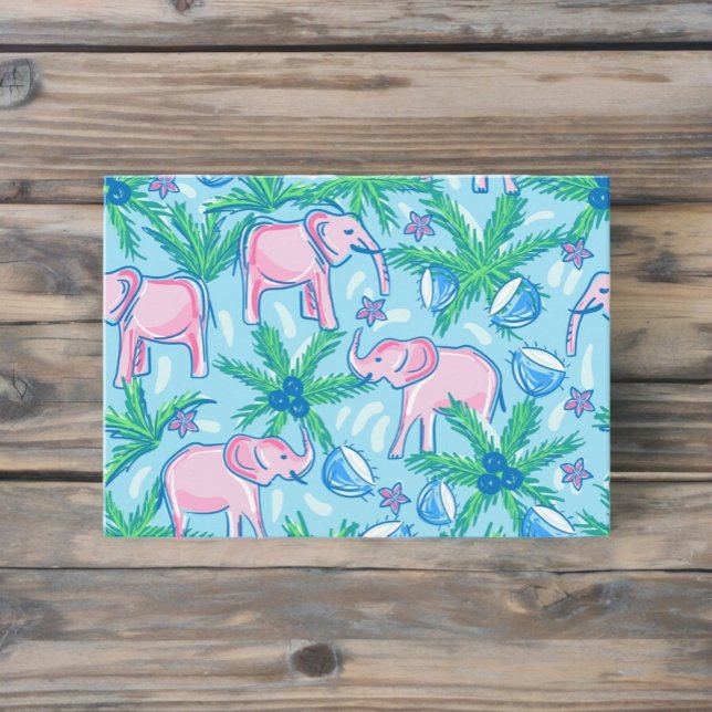 Carte De Correspondance Eléphant rose Preppy (Créateur téléchargé)