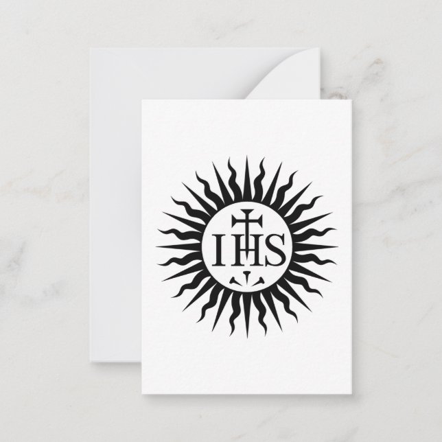 Carte De Correspondance Emblème de la Société de Jésus (Devant)
