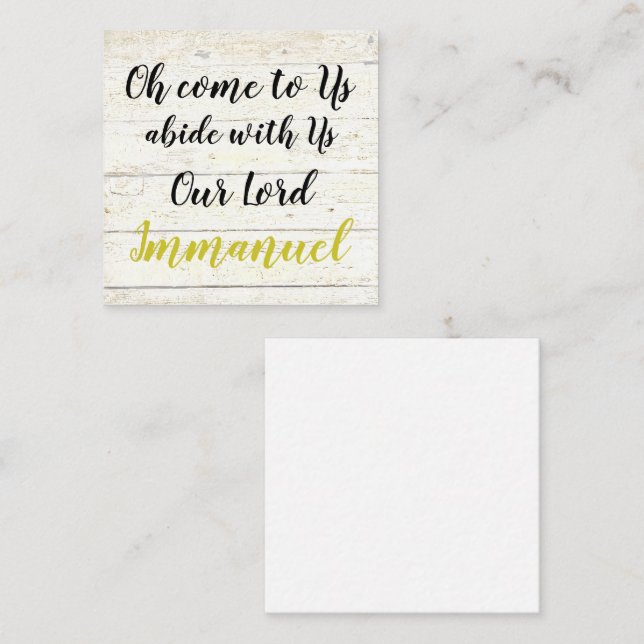 Carte De Correspondance Emmanuel (Devant / Derrière)