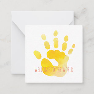 Carte De Correspondance Empreinte pour bébé Bienvenue dans le monde de l'a