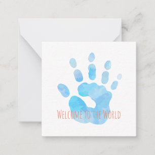 Carte De Correspondance Empreinte pour bébé Bienvenue dans le monde de l'a