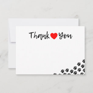 Carte De Correspondance Empreintes de patte de chien noir Chien Anniversai
