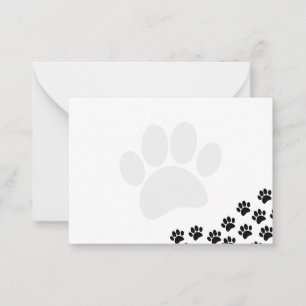 Carte De Correspondance Empreintes de pattes de chiot noir Canin
