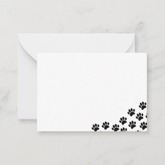Carte De Correspondance Empreintes de pattes de chiots noirs