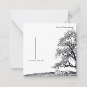 Carte De Correspondance En deuil silencieux - arbre sur la prairie