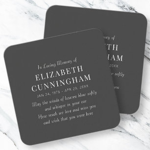 Carte De Correspondance En Mémoire Amoureuse Mémorial Simple