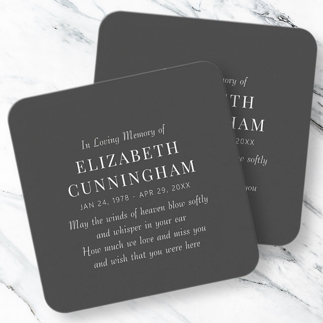 Carte De Correspondance En Mémoire Amoureuse Mémorial Simple (Créateur téléchargé)