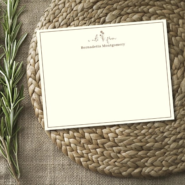 Carte de correspondance en note Rustic Chocolate D (Créateur téléchargé)