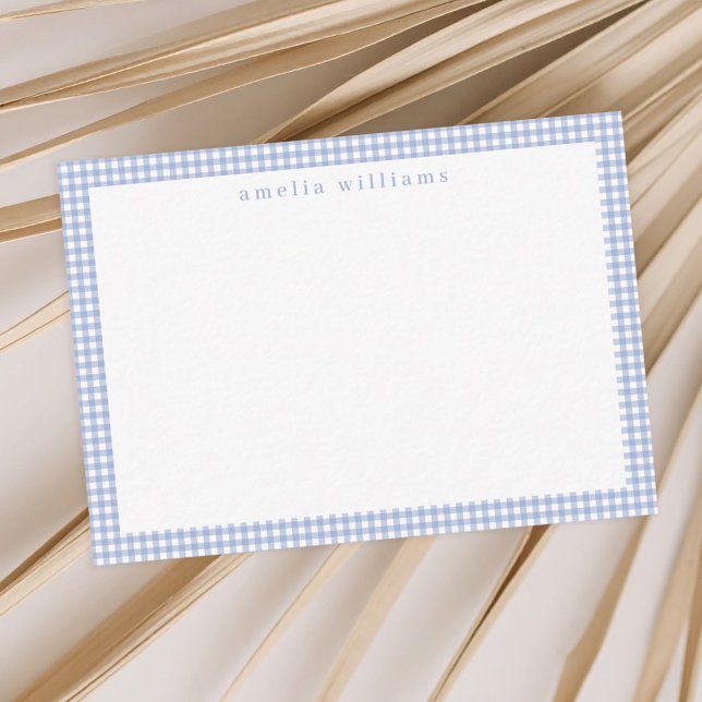 Carte De Correspondance En vichy bleu clair (Créateur téléchargé)