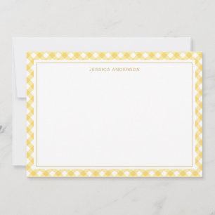 Carte De Correspondance En vichy jaune chic