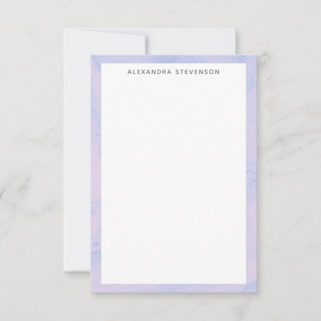 Carte De Correspondance Encre liquide Abstraite Pastel Lavender Personnali (Devant)