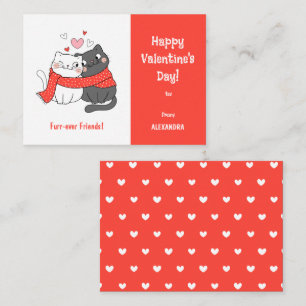 Carte De Correspondance Enfants mignons pour toujours amis Chat Valentines