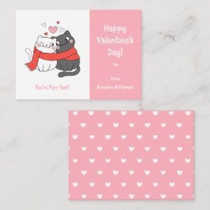Carte De Correspondance Enfants mignons Purr-fect Chat Valentines Jour ros