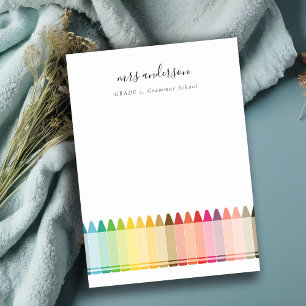 Carte De Correspondance Enfants modernes Enseignant Coloré Arc-en-ciel Cou