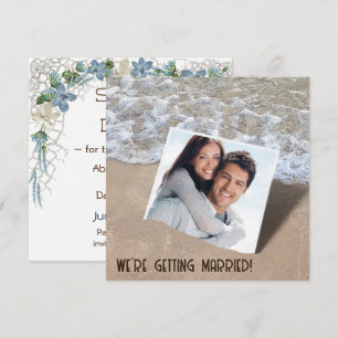 Carte De Correspondance Enregistrer Le Mariage Date Beach