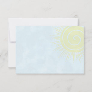 Carte De Correspondance Ensoleillement Jaune Clair Dans Un Ciel Bleu Vide