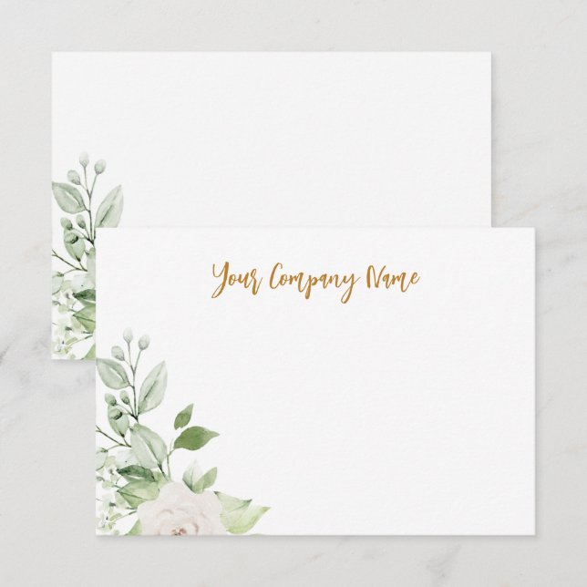 Carte De Correspondance Entreprise personnalisée verte (Devant / Derrière)