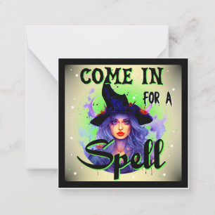 Carte De Correspondance Entrez pour un sort _ Halloween