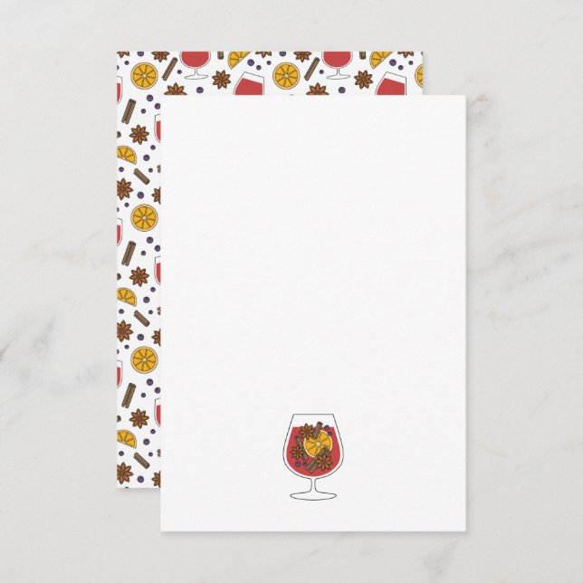 Carte De Correspondance épices pour vin chaud de Noël (Devant / Derrière)