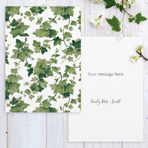 Carte De Correspondance Escalade verte colorée Ivy sur White BG