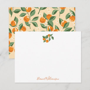 Carte De Correspondance Été Vintage Oranges Boho Nature Personnalisée