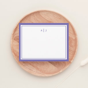 Carte De Correspondance Étendue minimaliste Chic Deux Monogrammes Bordure