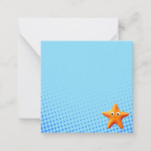 Carte De Correspondance Étoile de mer de dessin animé mignon Océan Bleu
