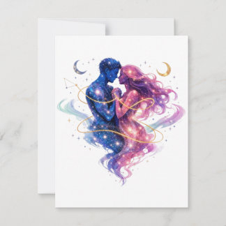 Carte De Correspondance Étreinte cosmique de poussière d'étoiles et de des