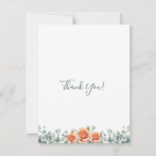 Carte De Correspondance Eucalyptus et Merci Rose simple et élégant