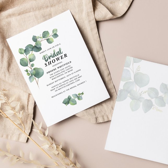 Carte De Correspondance Eucalyptus Fête des mariées Verdure Succulent (Créateur téléchargé)