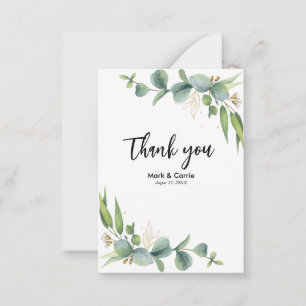Carte De Correspondance Eucalyptus Rustic Greenery Mariage Merci