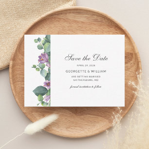 Carte De Correspondance Eucalyptus Verdure Script Succulent Enregistrer la
