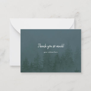 Carte De Correspondance Evergreens dans la Forêt de Foggy Sombre Turquoise