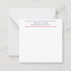 Carte De Correspondance Exclusif Personnel Moderne Bleu Rouge Blanc
