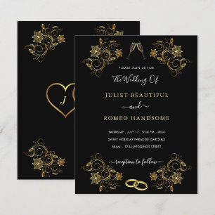 Carte De Correspondance Exemple de carton d'invitation de mariage à cadre 