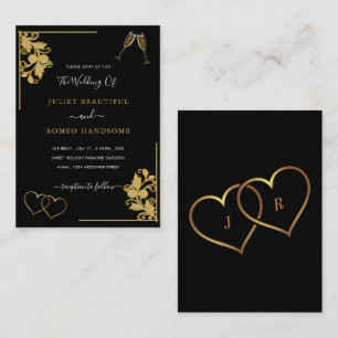 Carte De Correspondance Exemple de carton d'invitation de mariage floral n
