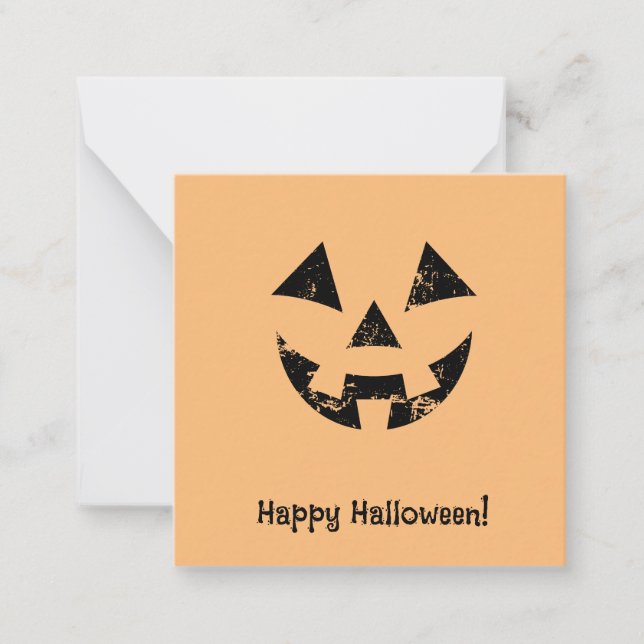 Carte De Correspondance Face de citrouille Jack-o-lanterne personnalisée H (Devant)